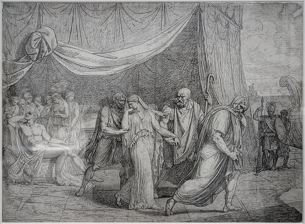 Jean - Baptiste Wicar, Briseide portata via dagli inviati di Agamennone, Palais des beaux, arts de Lille